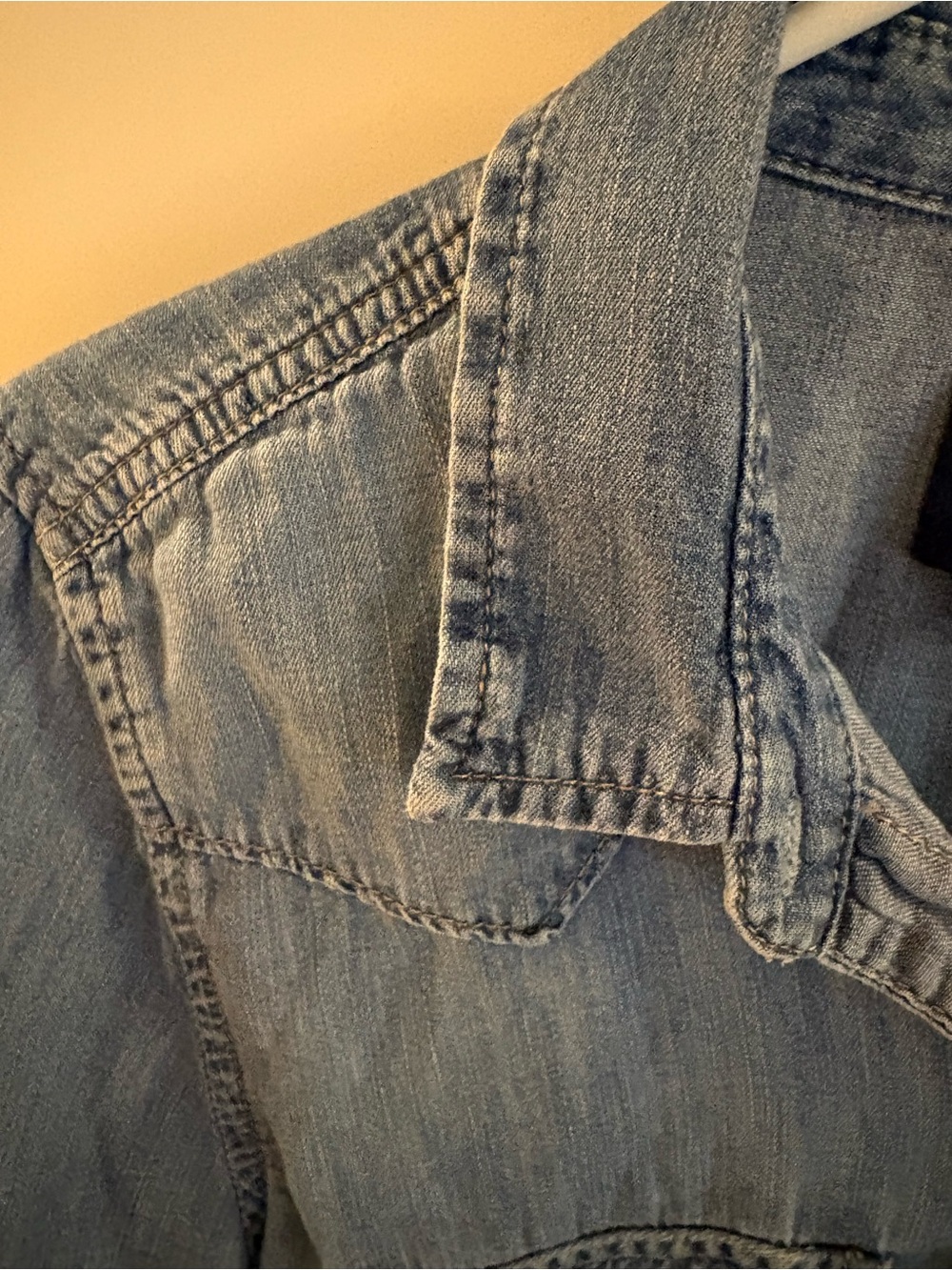 Gap Denim Light Blue Western Shirt with pearl snap buttons - Picture 4 of 16